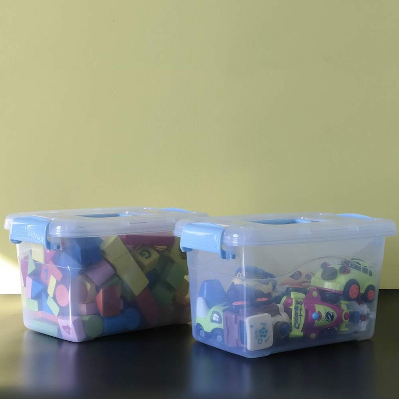 Doryh 5 L Plastic Storage Bin with Lid, Clear Transparent Box with Handles, Set of 6 - Image 3